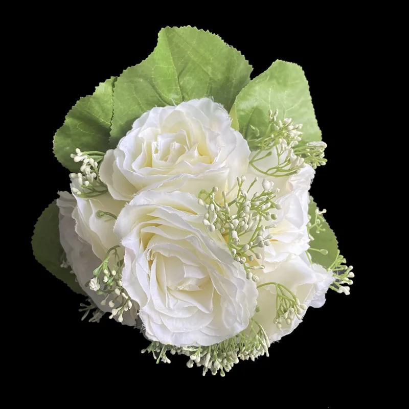 Свадебный букет для невесты чайная роза искусственная Камелия babysbreak цветы розы