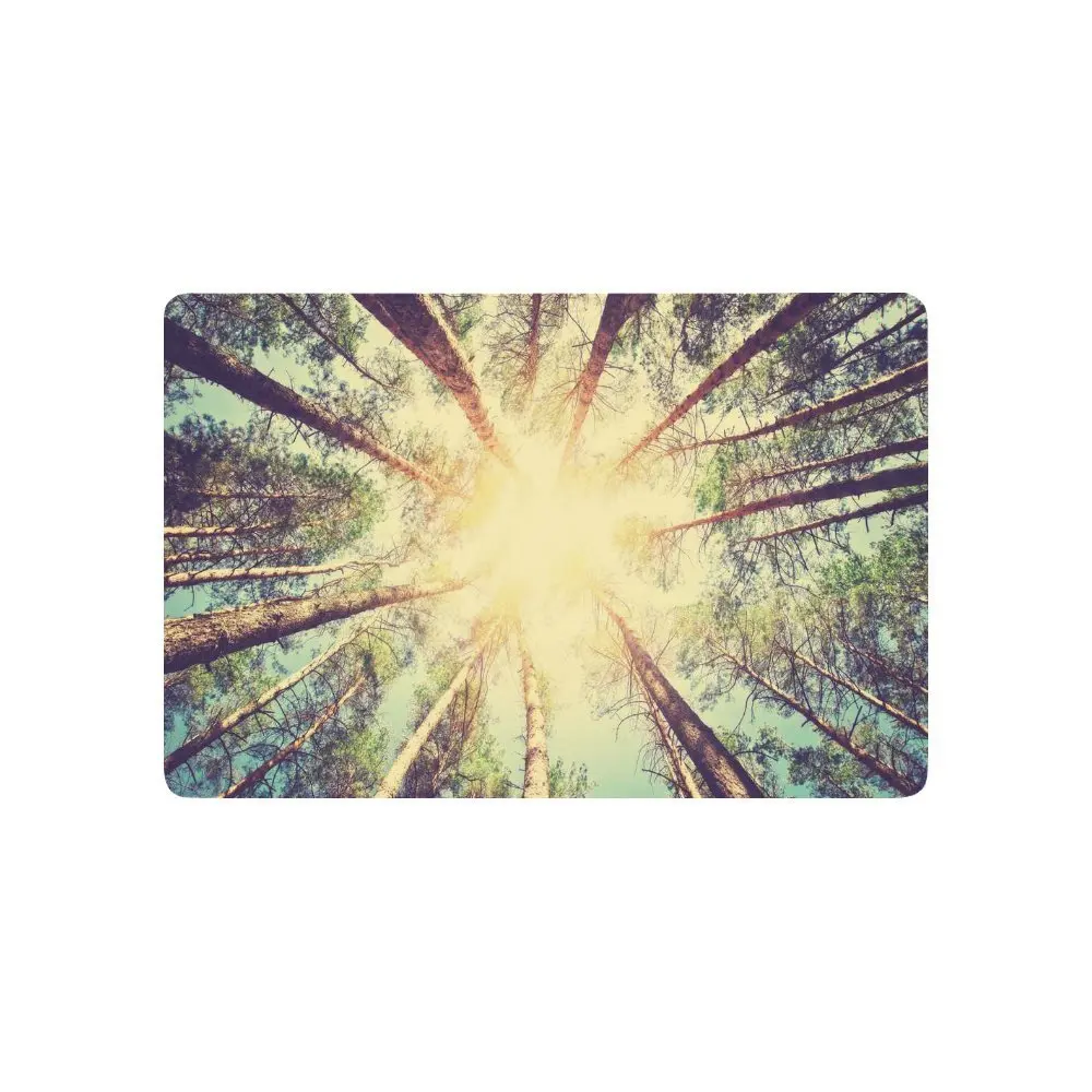 Противоскользящий дверной коврик в ретро стиле с лесом домашний декор солнечные