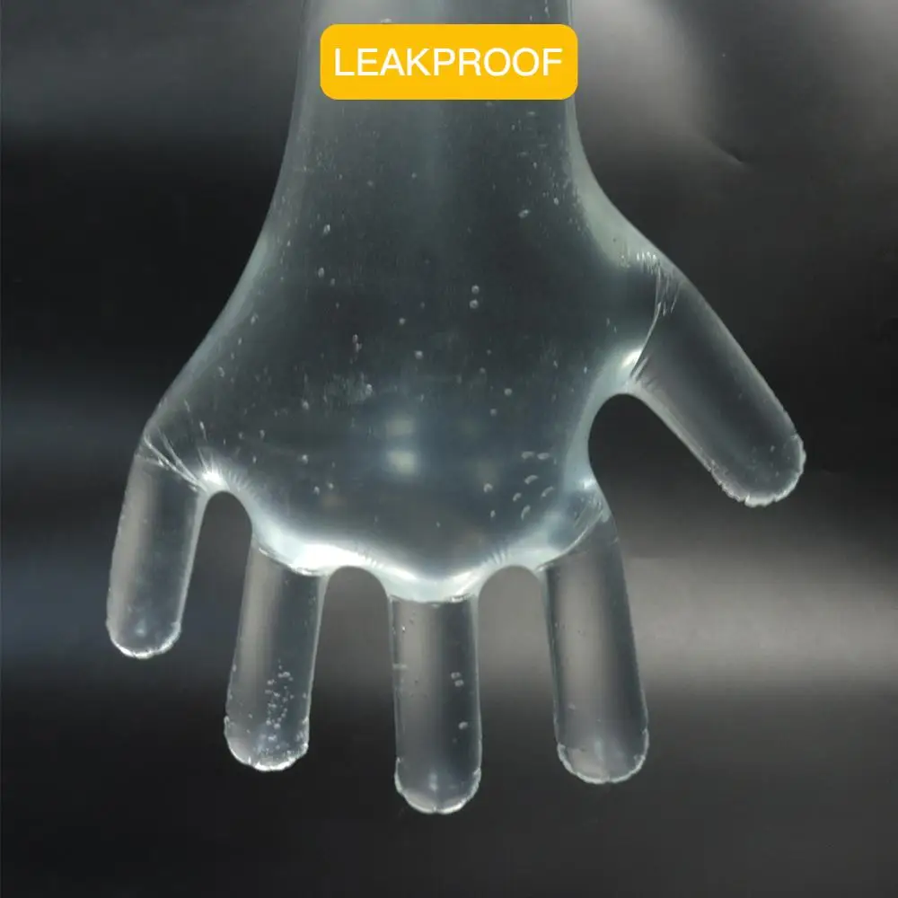 Перчатки одноразовые с мягкой пластиковой пленкой Длинные рукавицы для