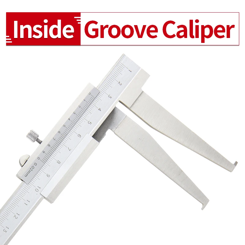 

Штангенциркуль из нержавеющей стали с длинным внутренним пазом и внутренним пазом, 0,02 мм