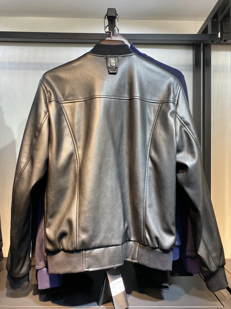

leather Billionaire jacket Thin men 2021 Spring summer New fashion casual embroidery zipper M-XXXL quality Comfortable Coat