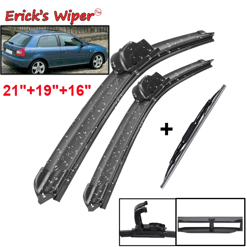 

Erick's Wiper Front & Rear Wiper Blades Set Kit For Audi A3 8L 1996 - 2003 Windshield Windscreen Window 21"+19"+16"