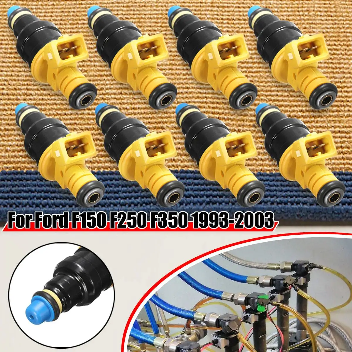 

Форсунки топлива желтые, 4/8 шт., для Ford F150, F250, F350, 1993, 1994, 1995, 1996, 1997, 1998, 1999-2003, V8, #0280150943, 0280150718