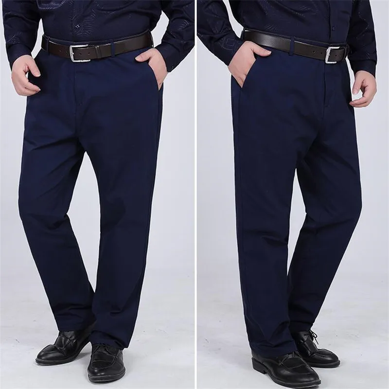 

summer men plus Spring men's Suit straight Low waist loose pants cotton casual business trousers size