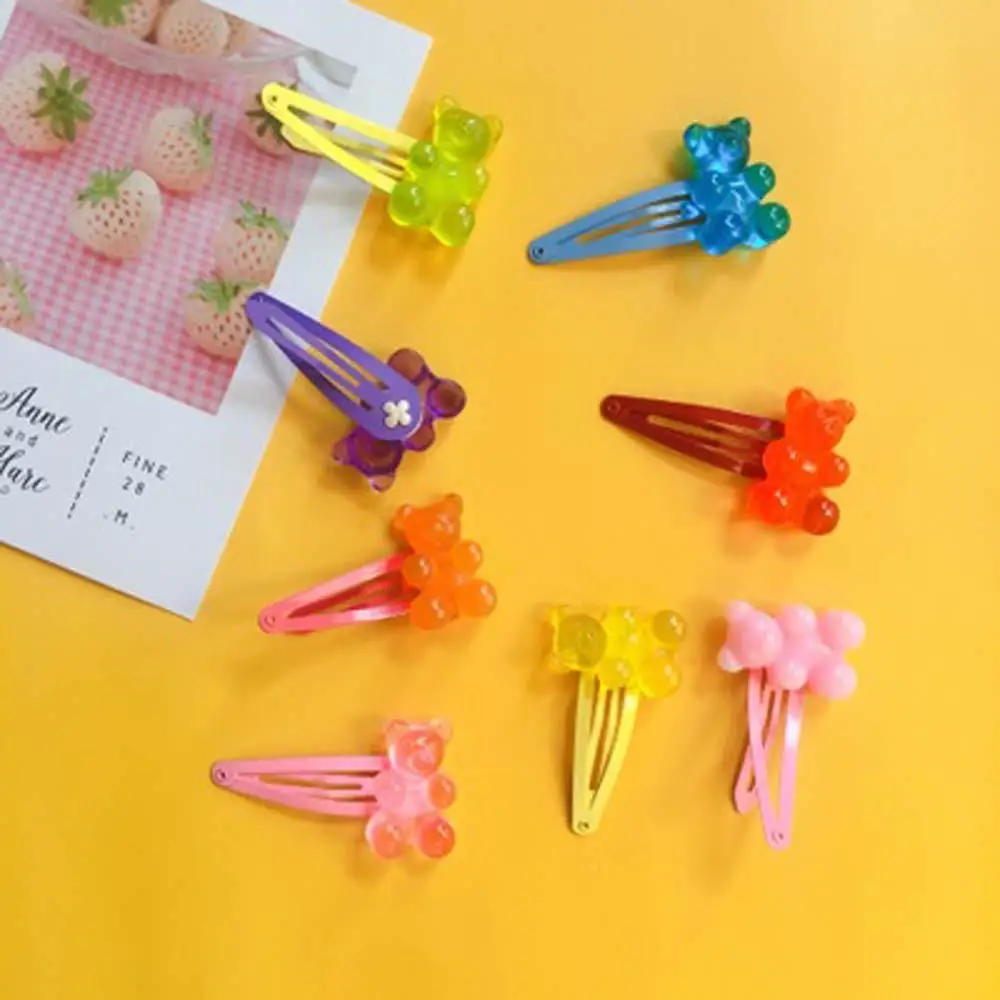 1 шт. шпильки для волос с героями мультфильмов медведь карамельные цвета в