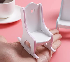 112 кукольный домик Миниатюрные аксессуары Мини Деревянный Кресло-Качалка имитация мебели модель игрушки Кукольный дом украшение