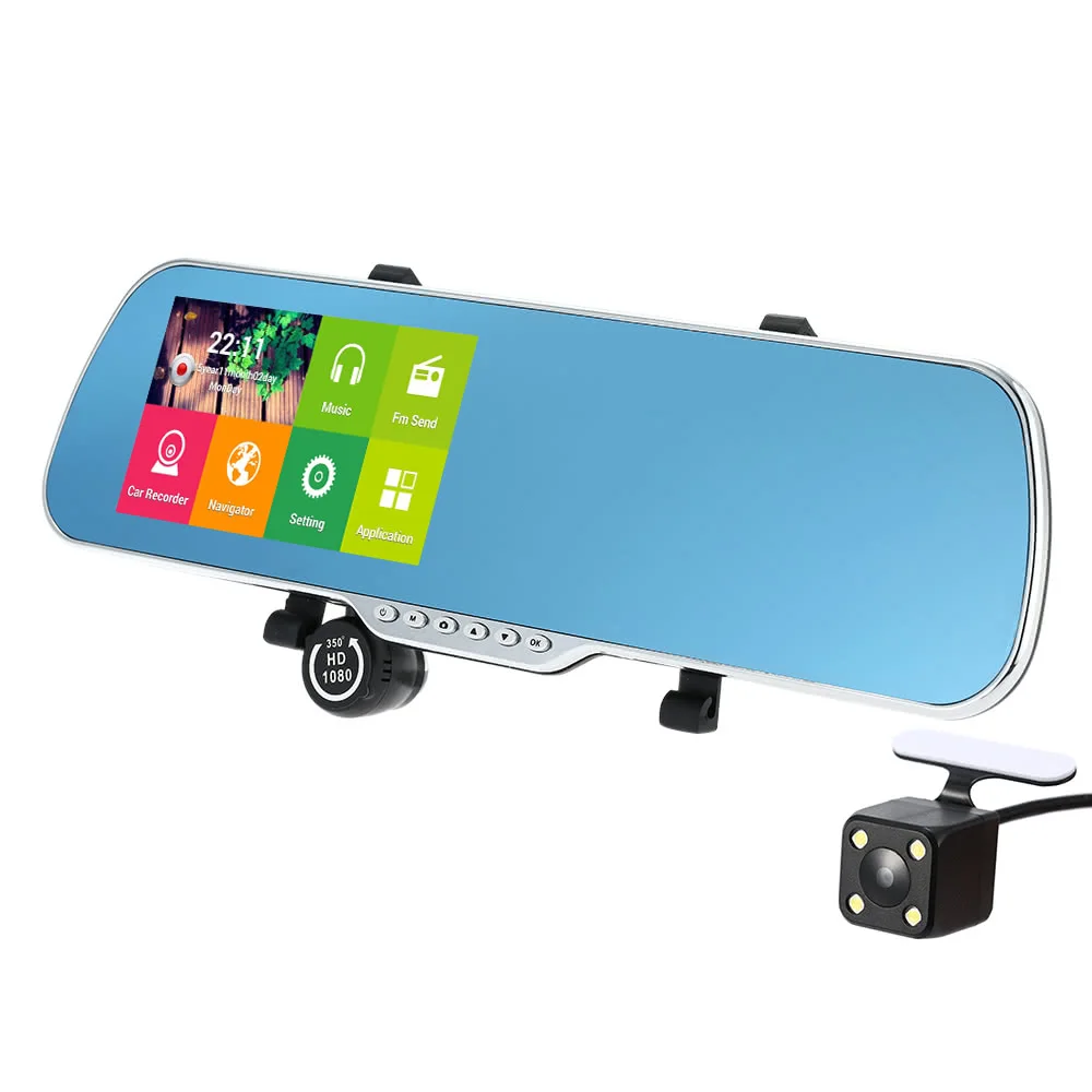 5 &quotAndroid 4 смарт GPS навигация Автомобильное зеркало заднего вида DVR камера |