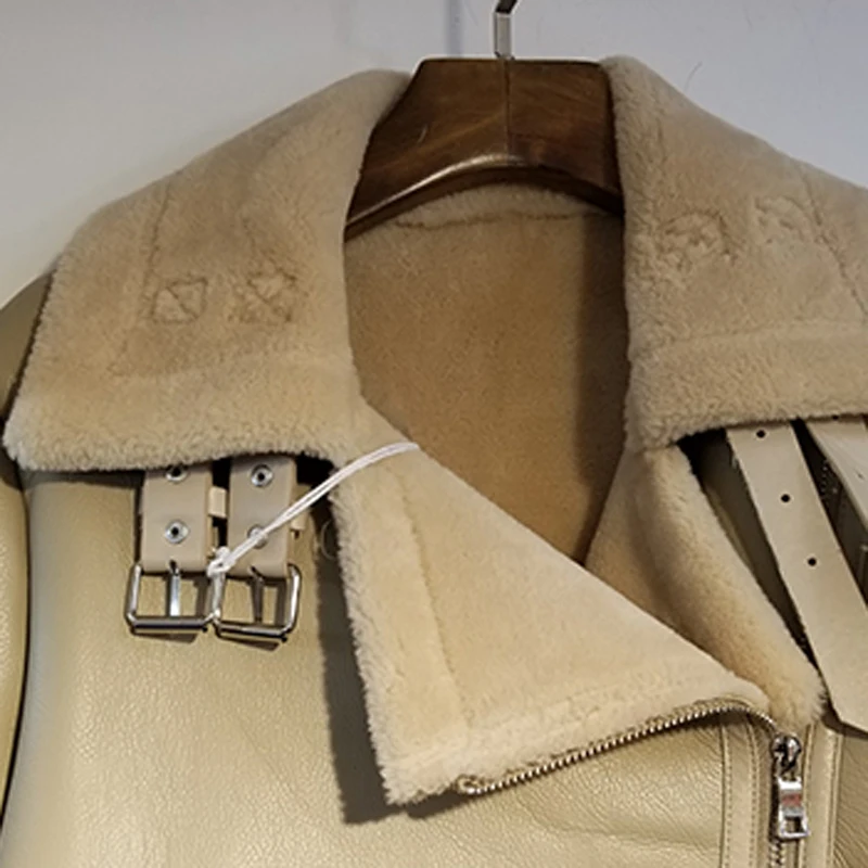 Винтажная женская меховая кожаная куртка и пальто Толстая теплая Автомобильная