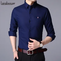 2021 fall new fashion brand designer shirt man dress shirt long sleeve slim fit button down 100 cotton casual mens clothing