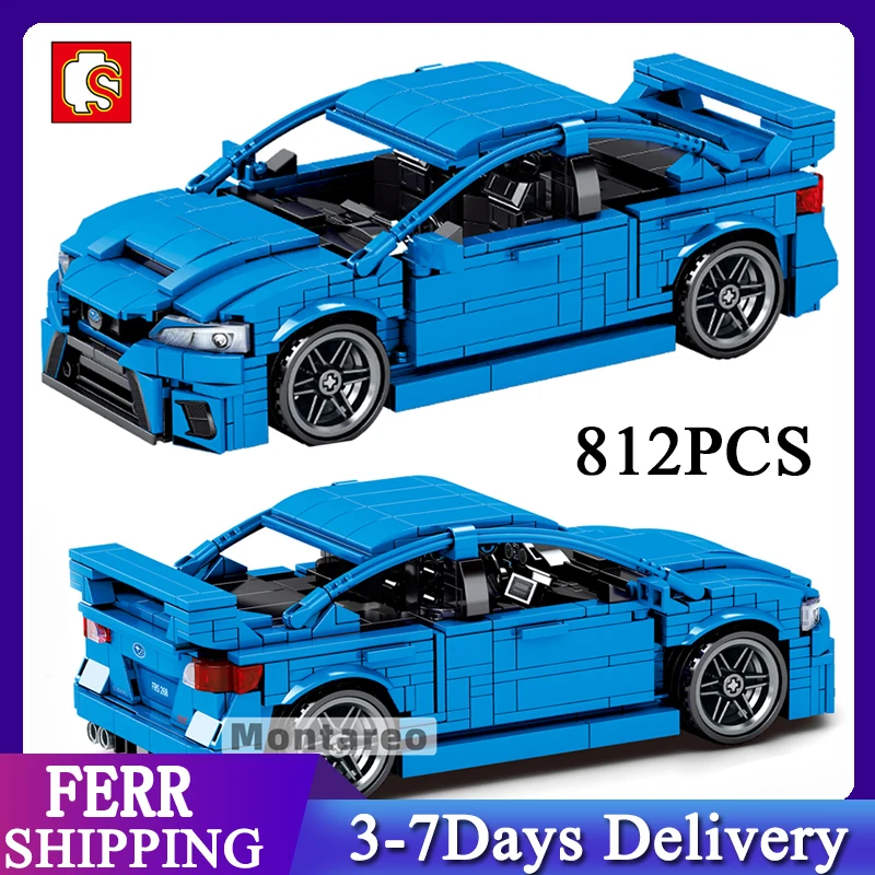 

SEMBO 812 шт. MOC креативный эксперт Subaru WRX STI вытягивающая модель гоночных спортивных автомобилей Детский конструктор «сделай сам» Игрушки для м...