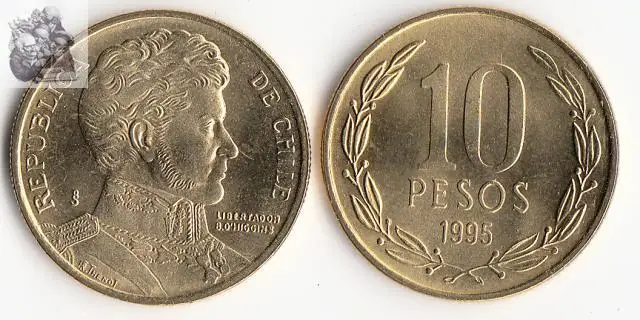 Чили монеты 10 песо Латинская Америка Коллекция 100% настоящих оригинальных