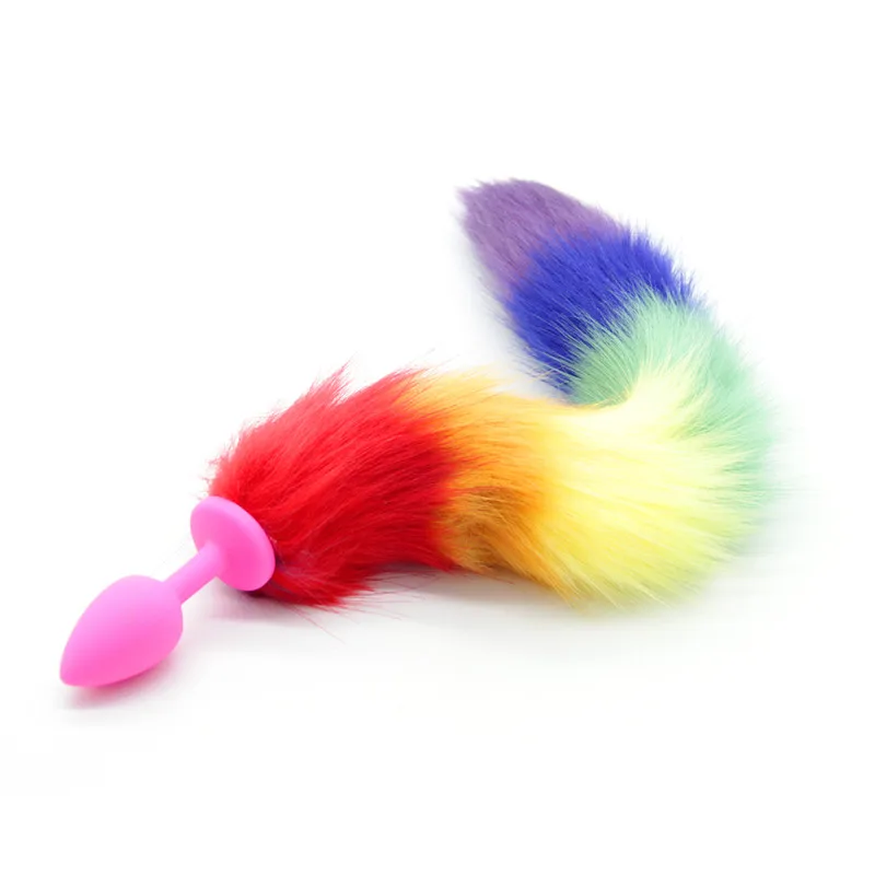 Силиконовая Анальная пробка с лисьим хвостом интимные товары игрушки для БДСМ