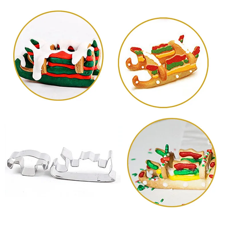 8 шт./компл. 3D форма для печенья Рождественская трехмерная из нержавеющей стали