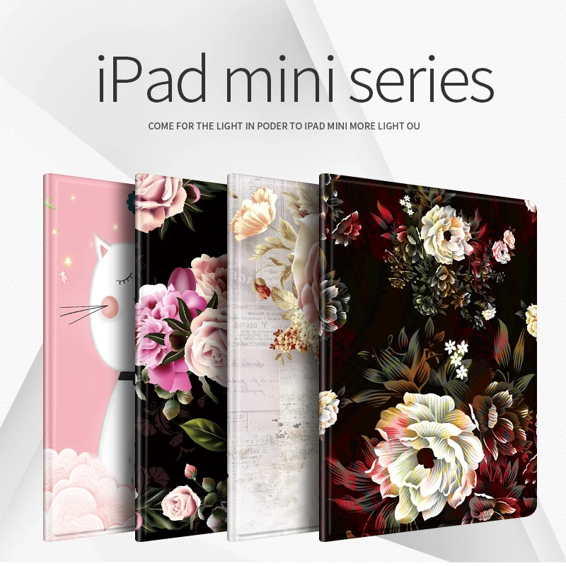 Защитный чехол для планшетных ПК ipad mini 1/2/3/4/5 из ТПУ кожи с модным принтом и мягкой
