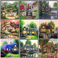 new diy 5d diamond painting house landscape full diamond round diamond painting cross stitch crystal wall painting