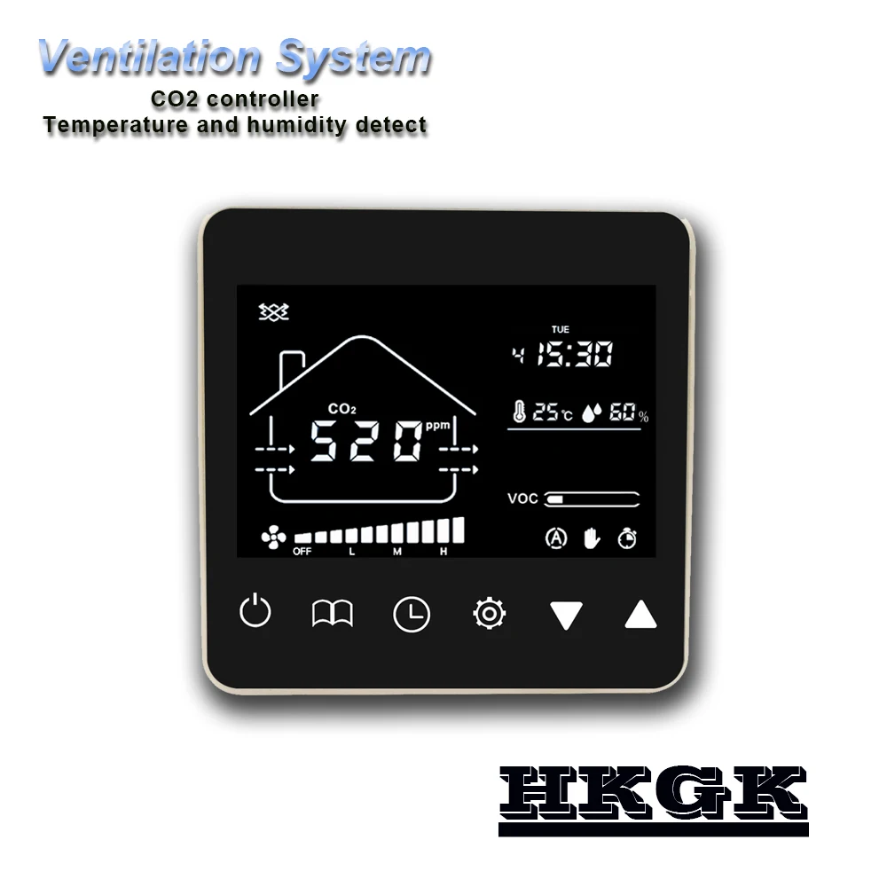 3 speed Relay output regulator co2 tester control ventilation system for RS485 remote control