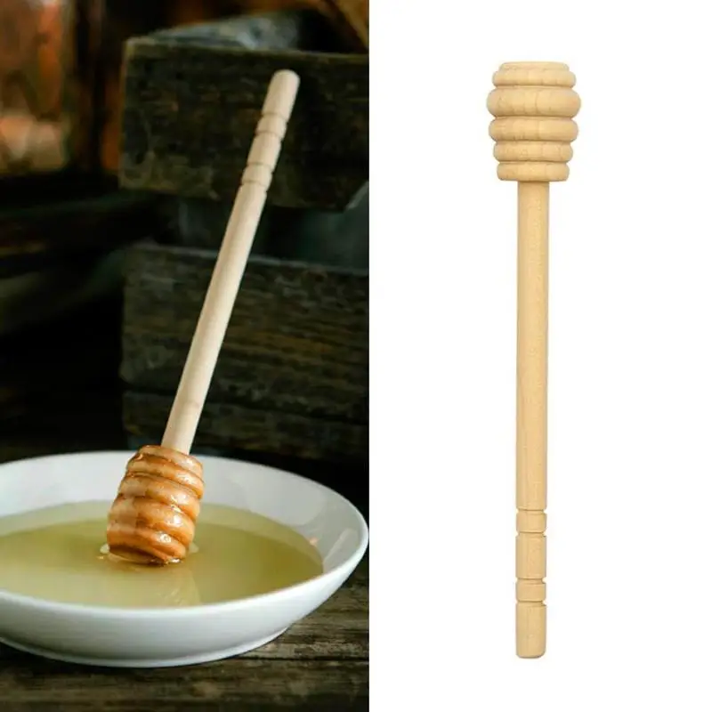 

150mm High Quality Wooden Stick Stirring Rod Spoon Wooden Sale Dip Stirrer Long Stick Hot Dipper L4H4 Muddler Honey