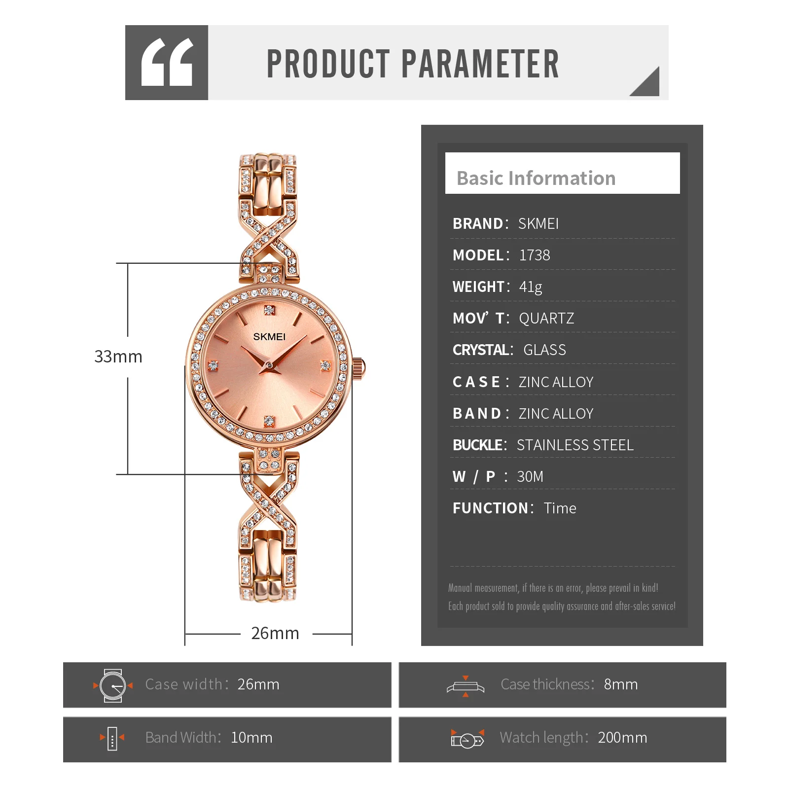 

SKMEI Elegant Women Quartz Watch Rhinestone Mosaic Fashion Creative Womens Wristwatches Party Wedding Watch reloj mujer 1738