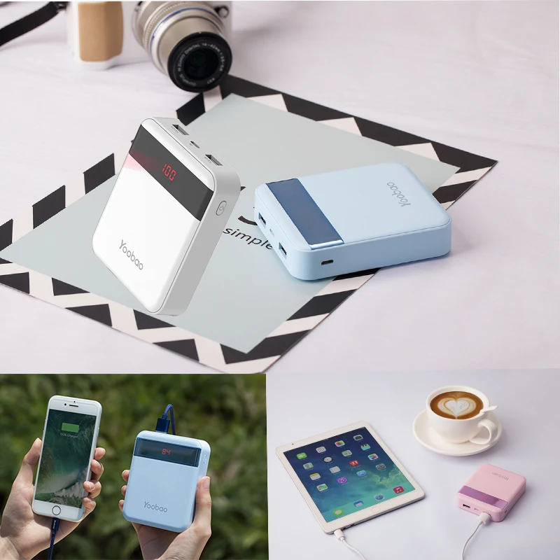 Yoobao M4Pro 10000 мАч Мини Цветной Мобильный Внешний аккумулятор 2 USB порта А выход и а