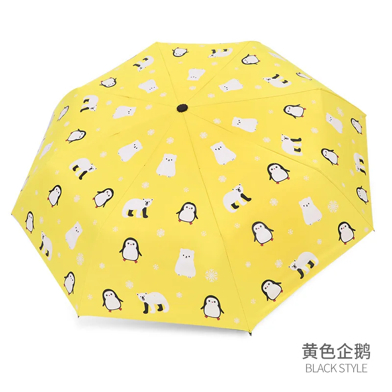 

New cartoon three-folding umbrella full automatic anti-ultraviolet sunshade umbrella summer umbrella kawaii