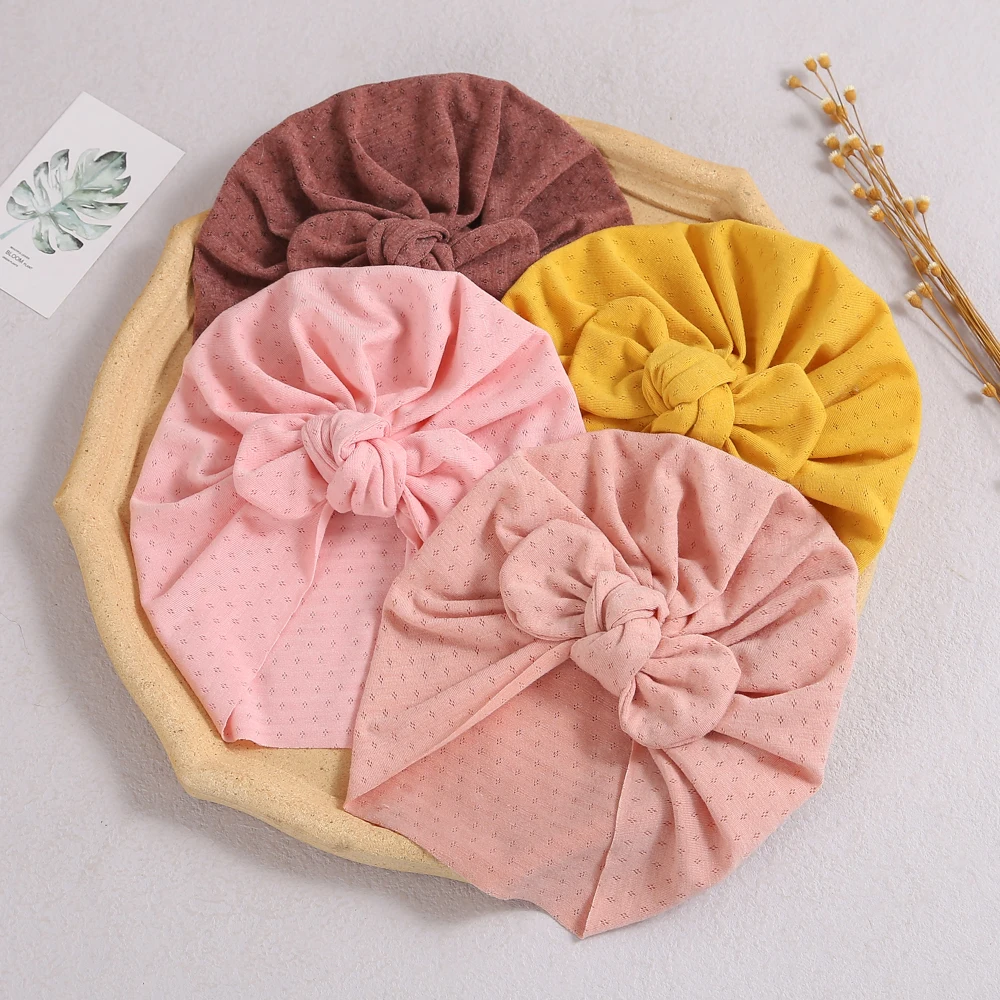 Baby Girls Hat Elastic Infant Turban for Newborn Solid Color Hat Winter Autumn Headband Toddler Hats