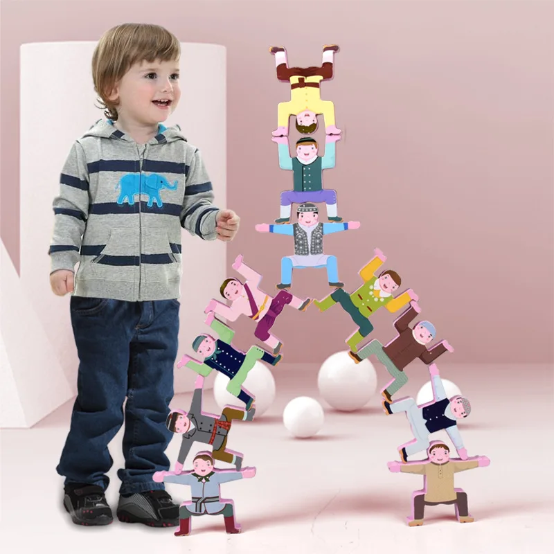 

NEW Children's Educational Balance Hercules Acrobatic Man Child Stacking High Blocks Early Education Toys for Children Kids Toys