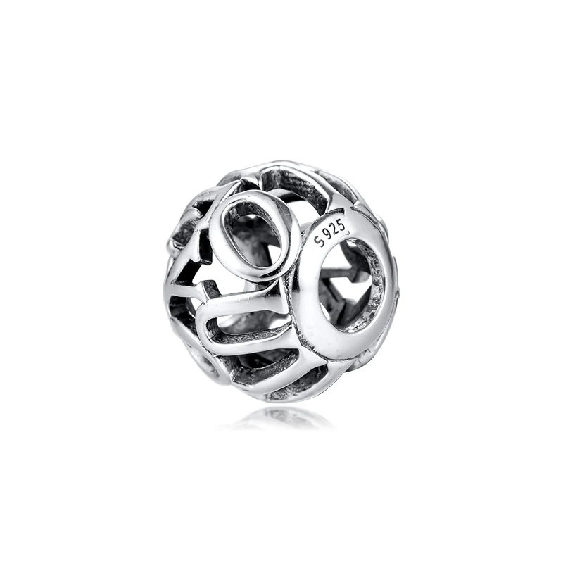 

DIY Fits for Pandora Charms Bracelets Openwork I Love You Script Beads 100% 925 Sterling-Silver-Jewelry Free Shipping