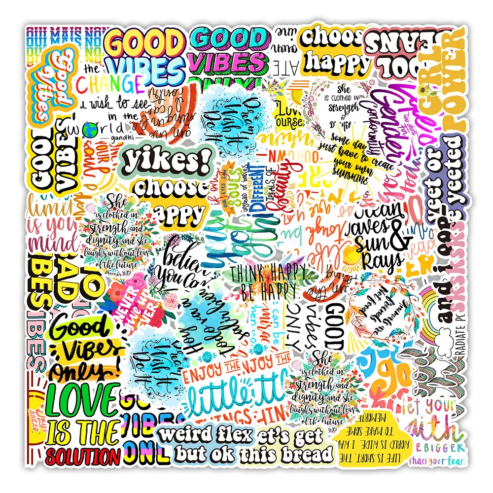 

Цветные мотивационные Стикеры-фразы, 50 шт., вдохновляющие цитаты о жизни, «сделай сам», наклейки для ноутбука, кабинета, скрапбукинга, наклей...