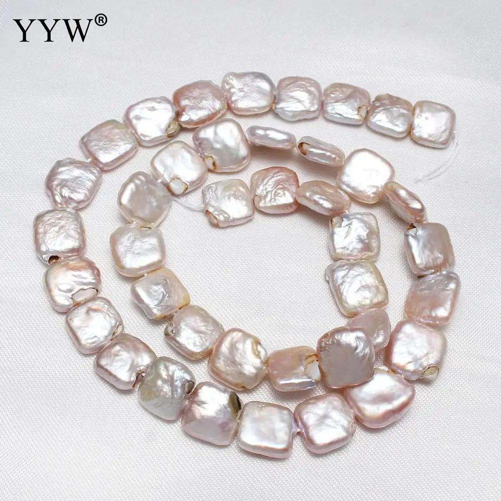 

YYW Cultured Coin Freshwater Pearl Beads Squaredelle Natural 11-12mm Pearl Beads Approx 0.8mm Sold Per Approx 14.5 Inch Strand