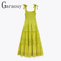 2021 summer women sexy hollow backless sling midi party dress patchwork embroidery boho dresses ladies vestidos chic robe femme
