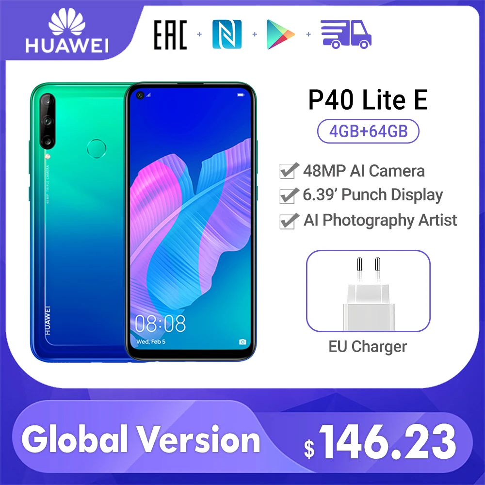 Смартфон Huawei P40 Lite 4 + 64 ГБ 48 МП 6 39 дюйма Kirin 710 8 ядер|Смартфоны| |