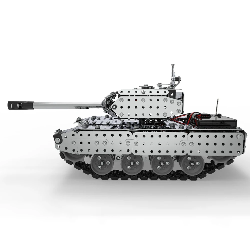 2 4G DIY RC танк кирпич игрушки автомобиль из нержавеющей стали PanzerModel кирпичи