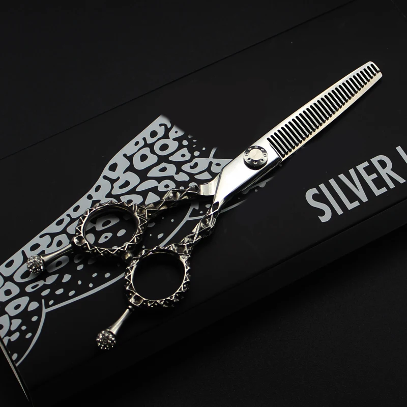 

6.0"Sale Silver Japanese Hair Scissors Japan 440C Cheap Hairdressing Scissors Thinning Shears Hairdresser Shaver Haircut