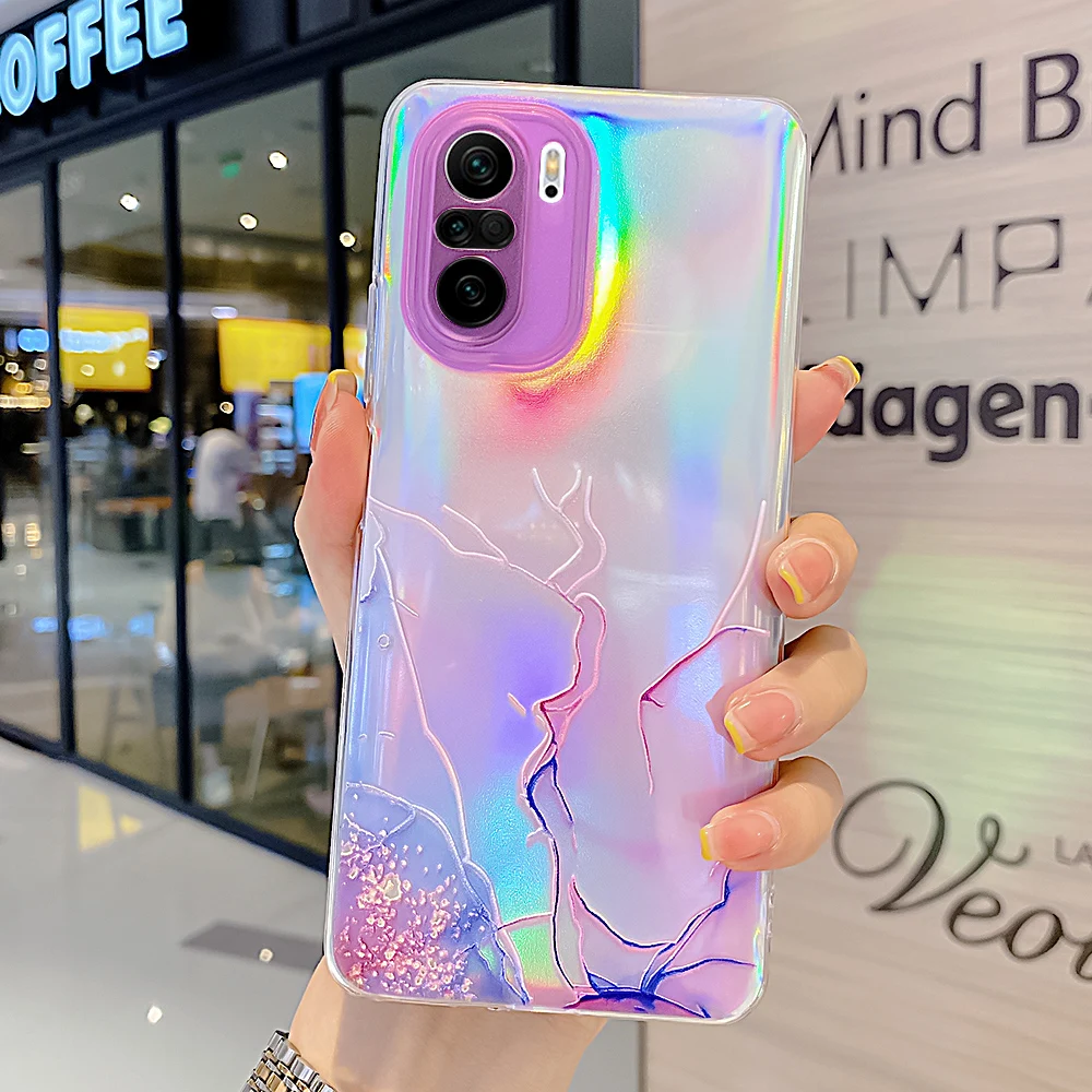transparent phone case for xiaomi poco x3 pro nfc f3 m3 case laser cover for xiaomi redmi note 10 9 pro max mi11 lite ultra case free global shipping