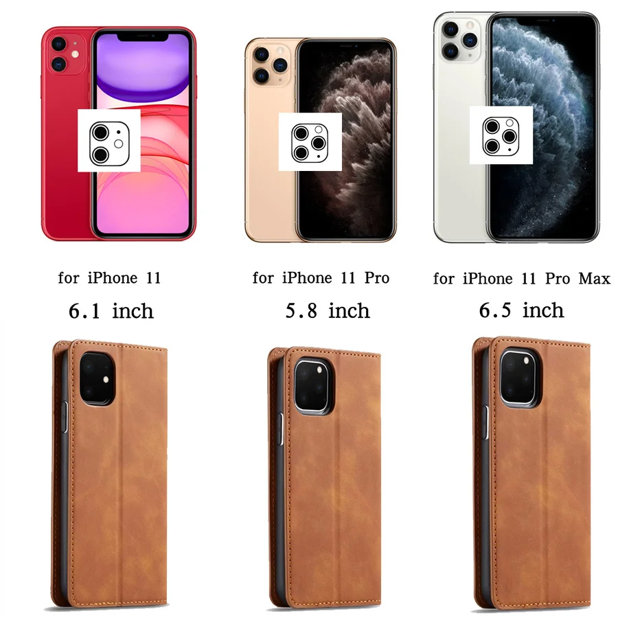 Чехол-книжка с отделением для карт iPhone 11 Pro Max 5 8 6 1 дюйма Магнитный чехол из