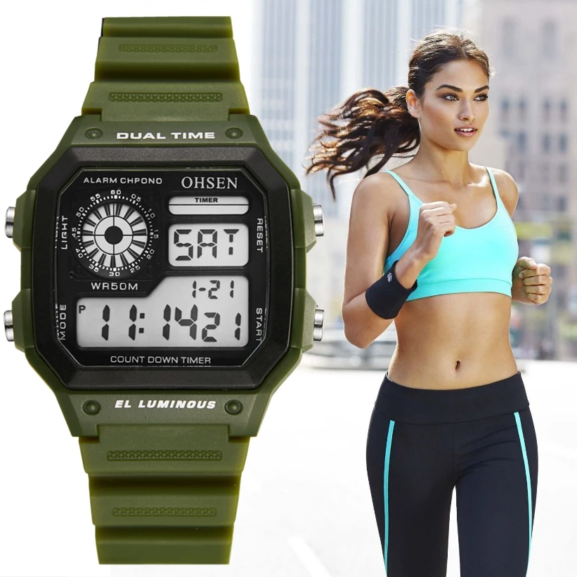Новинка Ohsen цифровые светодиодные женские наручные часы reloj mujer силиконовый