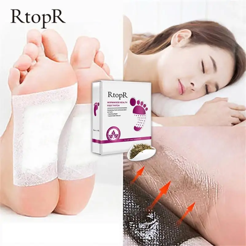 1 Box 10 pairs RtopR Tradition Chinese Medicine Detox Foot Patch Wormwood Health Body Improve Sleep Care | Красота и здоровье