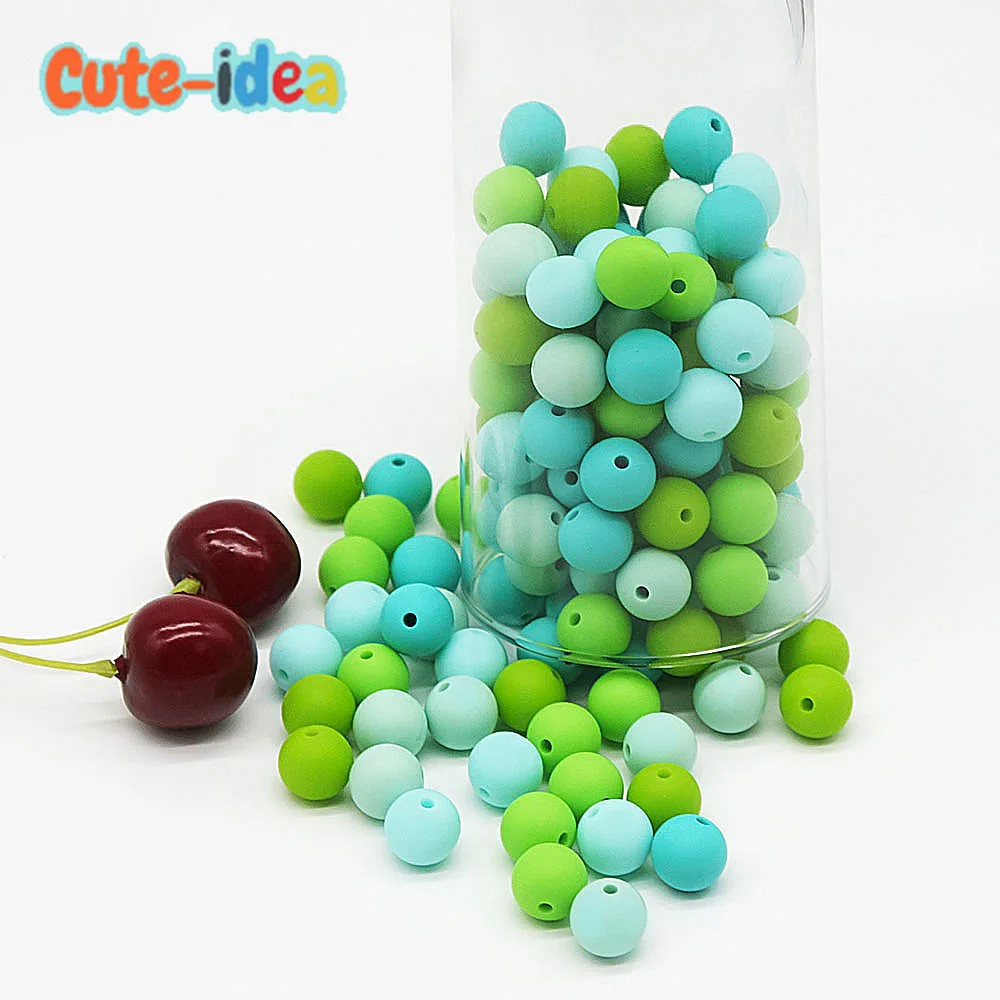

Cute-idea 50Pcs 12mm Round Silicone Beads BPA Free Baby Teethers Bead For Jewelry Making Products Food Grade Teething Necklace