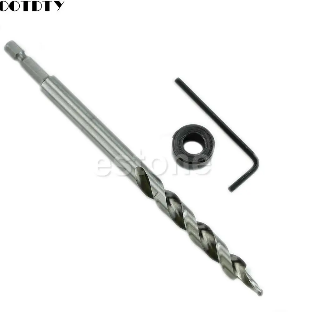 

1/4" Hex Twist Step Drill Bit Set for Kreg Pocket Hole Drill Jig Guide 3/8" New