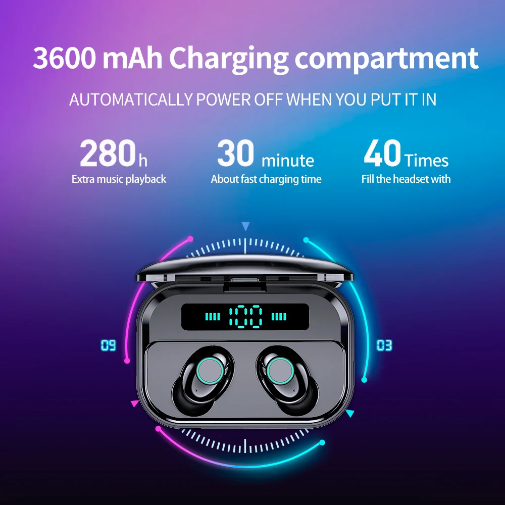 2020 новейшие беспроводные наушники TWS с сенсорным экраном Bluetooth 5 0 Powerbox