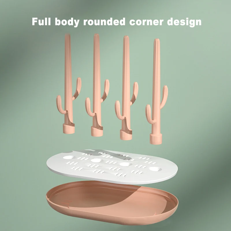 Estante de secado de biberones para beb&eacute;, escurridor de biberones de Color s&oacute;lido, soporte para biberones-1