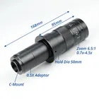 Объектив 180X C-Mount, промышленный микроскоп, цифровая камера, объектив 0.5X, адаптер, рабочее расстояние 55 мм-210 мм