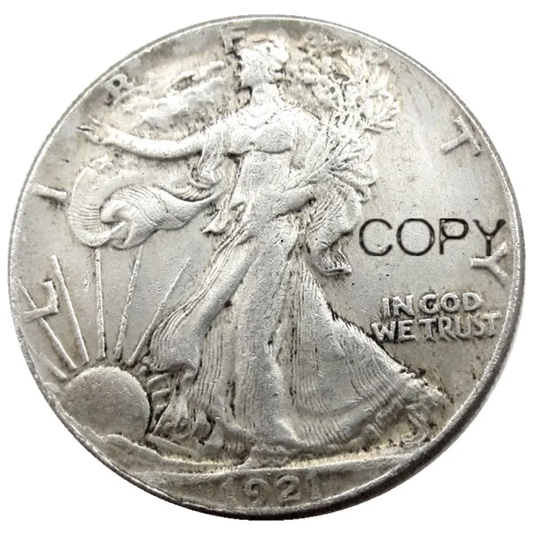 

US 1921 PSD Walking Liberty Half Dollar Silver Plated Copy Coins