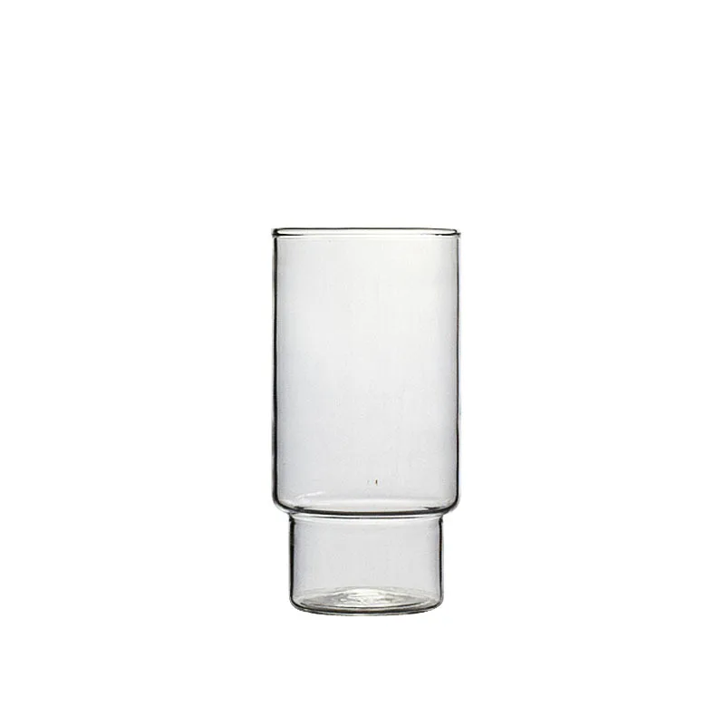 High glass cup Прозрачная стеклянная бутылка для холодной горячей воды и чашка Коктейльные соки молочный цветок чай кофе стеклянная чашка для воды Кухня Офис питьевой стакан - Цвет: High glass cup