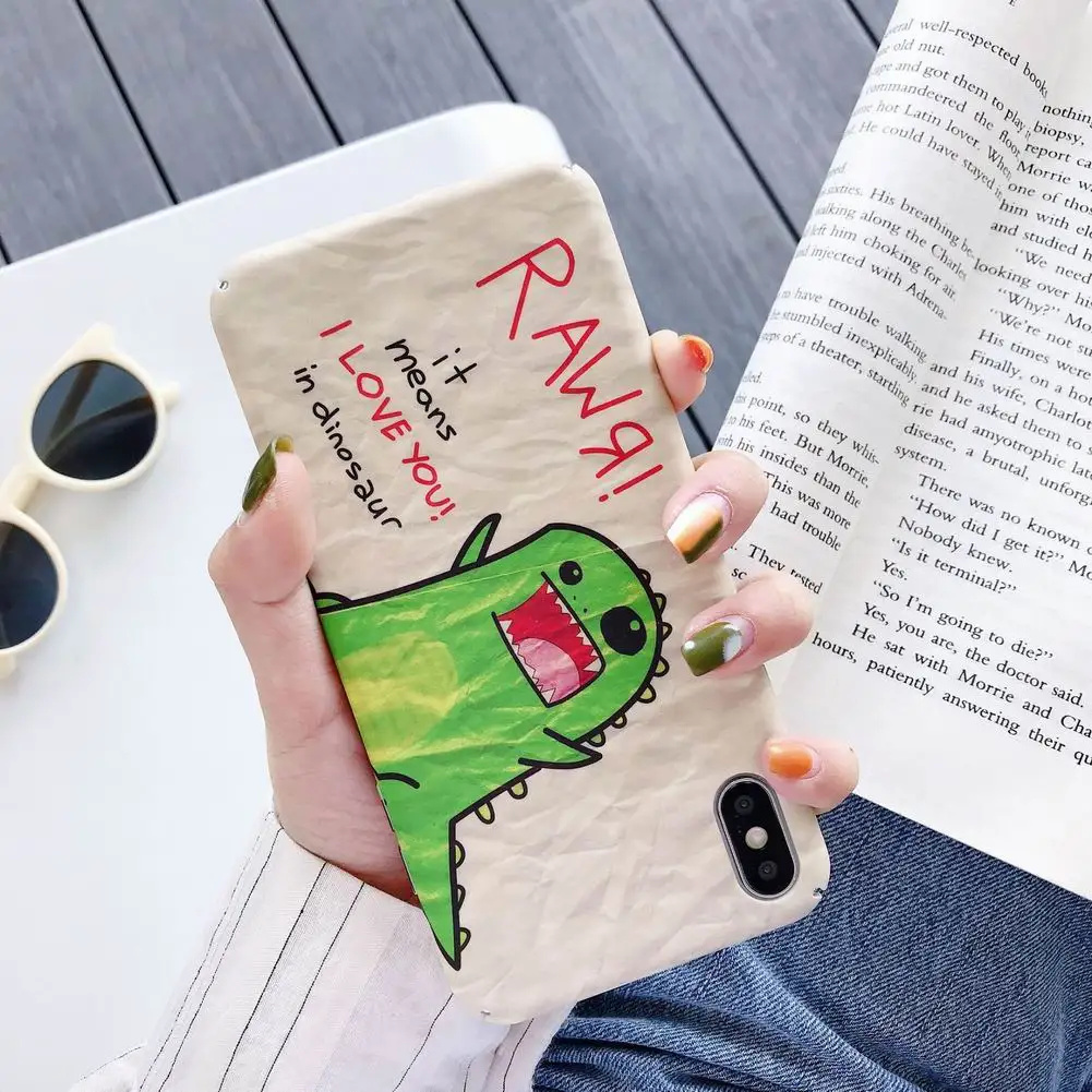 Модный мягкий чехол для мобильного телефона из ТПУ с изображением динозавра