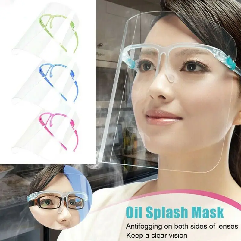 Full Face Covering Transparent Anti-saliva Dust-proof Shield Flip Up Visor Oil Fume Protection Masks protective | Безопасность и