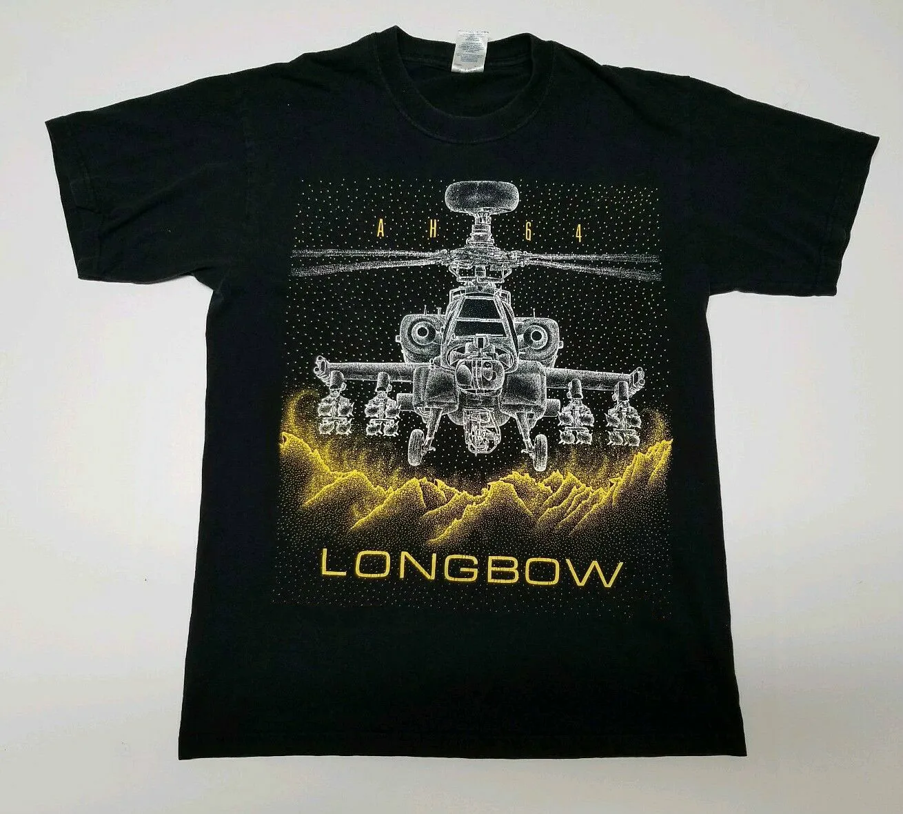 AH64 Longbow вертолет Apache Мужская футболка Размер S-3XL |