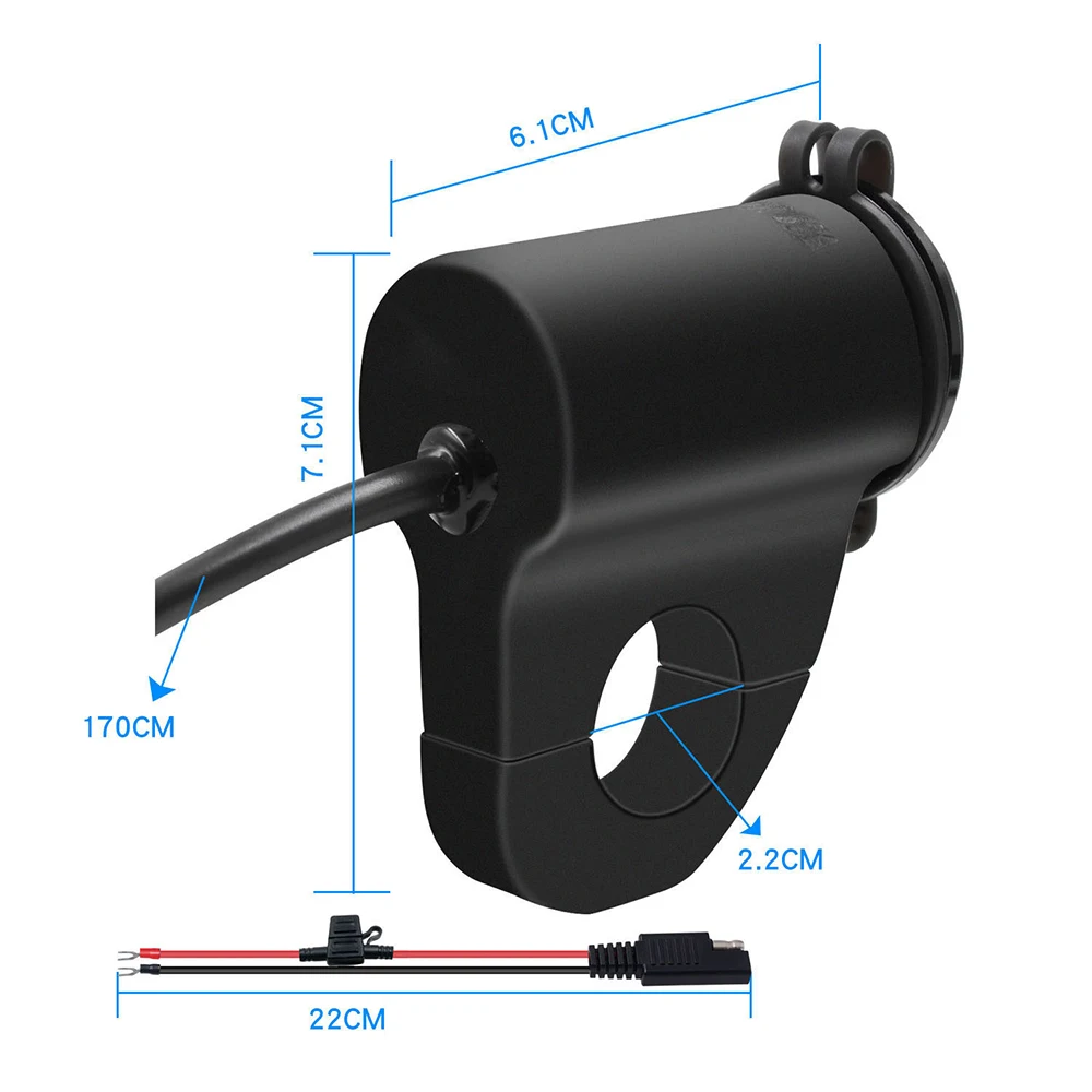 

2.4A Digital Display With Switch Car Fast Charger Aluminum Alloy Motorcycle USB Charger Mobile Phone Adapter