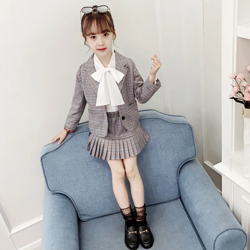 

Осенняя одежда для девочек; Осенне-зимний комплект одежды для детей; Куртка + юбка; Спортивный костюм для маленьких девочек; Детский спортив...