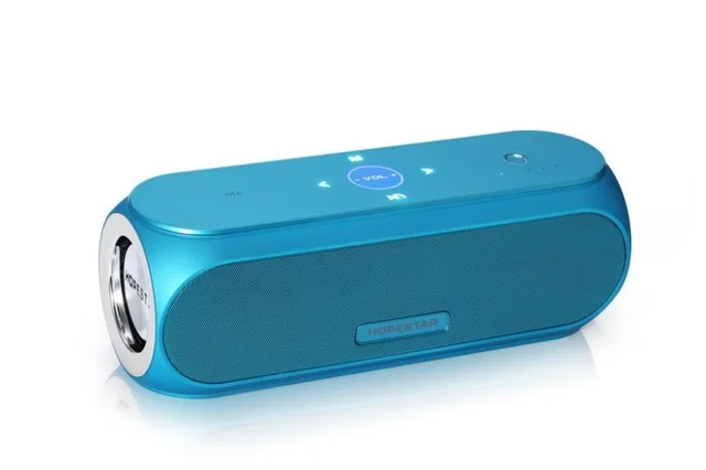 H19 blue speaker HOPESTAR H19 NFC Touch pad bluetooth динамик уличный портативный беспроводной мини-стереоколонка шокирующий сабвуфер Колонка power bank - Цвет: H19 blue speaker